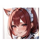 猫耳のワインレッドの髪 ＆ 安堵の笑顔0（個別スタンプ：8）