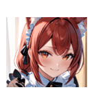 猫耳のワインレッドの髪 ＆ 安堵の笑顔0（個別スタンプ：17）