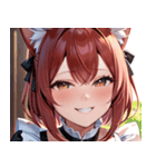 猫耳のワインレッドの髪 ＆ 安堵の笑顔0（個別スタンプ：18）