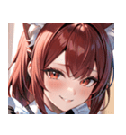 猫耳のワインレッドの髪 ＆ 安堵の笑顔0（個別スタンプ：22）