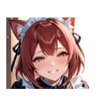 猫耳のワインレッドの髪 ＆ 安堵の笑顔0（個別スタンプ：23）