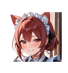 猫耳のワインレッドの髪 ＆ 安堵の笑顔0（個別スタンプ：24）