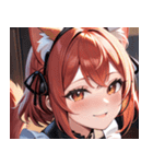 猫耳のワインレッドの髪 ＆ 安堵の笑顔0（個別スタンプ：25）