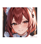 猫耳のワインレッドの髪 ＆ 安堵の笑顔0（個別スタンプ：27）