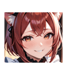 猫耳のワインレッドの髪 ＆ 安堵の笑顔0（個別スタンプ：30）