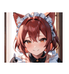 猫耳のワインレッドの髪 ＆ 安堵の笑顔0（個別スタンプ：31）