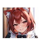 猫耳のワインレッドの髪 ＆ 安堵の笑顔0（個別スタンプ：32）