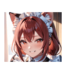 猫耳のワインレッドの髪 ＆ 安堵の笑顔0（個別スタンプ：33）