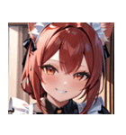 猫耳のワインレッドの髪 ＆ 安堵の笑顔0（個別スタンプ：37）