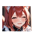 猫耳のワインレッドの髪 ＆ 安堵の笑顔0（個別スタンプ：39）