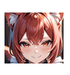 猫耳のワインレッドの髪 ＆ 安堵の笑顔0（個別スタンプ：40）