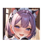 猫耳のラベンダー色の髪 ＆ 嬉し涙0（個別スタンプ：2）