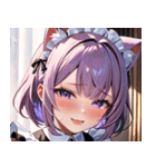 猫耳のラベンダー色の髪 ＆ 嬉し涙0（個別スタンプ：5）