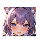 猫耳のラベンダー色の髪 ＆ 嬉し涙0（個別スタンプ：7）