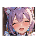 猫耳のラベンダー色の髪 ＆ 嬉し涙0（個別スタンプ：9）