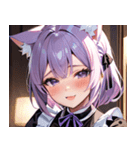 猫耳のラベンダー色の髪 ＆ 嬉し涙0（個別スタンプ：11）