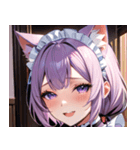 猫耳のラベンダー色の髪 ＆ 嬉し涙0（個別スタンプ：13）