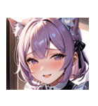 猫耳のラベンダー色の髪 ＆ 嬉し涙0（個別スタンプ：15）