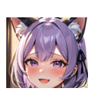 猫耳のラベンダー色の髪 ＆ 嬉し涙0（個別スタンプ：17）