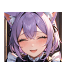 猫耳のラベンダー色の髪 ＆ 嬉し涙0（個別スタンプ：18）