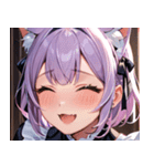 猫耳のラベンダー色の髪 ＆ 嬉し涙0（個別スタンプ：19）