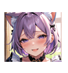 猫耳のラベンダー色の髪 ＆ 嬉し涙0（個別スタンプ：21）