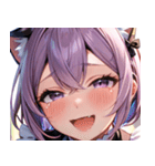猫耳のラベンダー色の髪 ＆ 嬉し涙0（個別スタンプ：23）