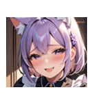 猫耳のラベンダー色の髪 ＆ 嬉し涙0（個別スタンプ：24）