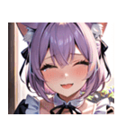 猫耳のラベンダー色の髪 ＆ 嬉し涙0（個別スタンプ：26）