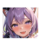 猫耳のラベンダー色の髪 ＆ 嬉し涙0（個別スタンプ：27）