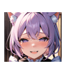 猫耳のラベンダー色の髪 ＆ 嬉し涙0（個別スタンプ：28）
