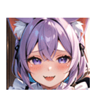 猫耳のラベンダー色の髪 ＆ 嬉し涙0（個別スタンプ：29）