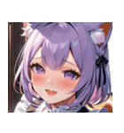 猫耳のラベンダー色の髪 ＆ 嬉し涙0（個別スタンプ：30）
