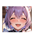 猫耳のラベンダー色の髪 ＆ 嬉し涙0（個別スタンプ：31）