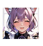 猫耳のラベンダー色の髪 ＆ 嬉し涙0（個別スタンプ：34）