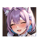 猫耳のラベンダー色の髪 ＆ 嬉し涙0（個別スタンプ：35）