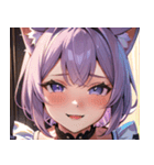 猫耳のラベンダー色の髪 ＆ 嬉し涙0（個別スタンプ：36）