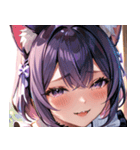 猫耳のラベンダー色の髪 ＆ 嬉し涙0（個別スタンプ：38）