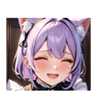 猫耳のラベンダー色の髪 ＆ 嬉し涙0（個別スタンプ：39）