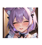 猫耳のラベンダー色の髪 ＆ 嬉し涙0（個別スタンプ：40）