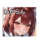 猫耳のワインレッドの髪 ＆ 安堵の笑顔（個別スタンプ：22）