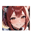 猫耳のワインレッドの髪 ＆ 安堵の笑顔（個別スタンプ：30）
