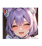 猫耳のラベンダー色の髪 ＆ 嬉し涙（個別スタンプ：14）