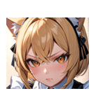 猫耳の金髪 ＆ 決意を固めた表情0（個別スタンプ：1）