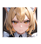 猫耳の金髪 ＆ 決意を固めた表情0（個別スタンプ：2）