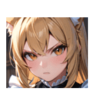猫耳の金髪 ＆ 決意を固めた表情0（個別スタンプ：3）
