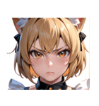 猫耳の金髪 ＆ 決意を固めた表情0（個別スタンプ：4）