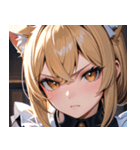 猫耳の金髪 ＆ 決意を固めた表情0（個別スタンプ：6）