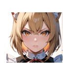 猫耳の金髪 ＆ 決意を固めた表情0（個別スタンプ：7）