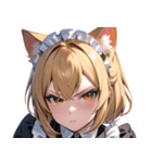 猫耳の金髪 ＆ 決意を固めた表情0（個別スタンプ：10）
